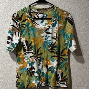 Chico's Palms Scoop Neck Tee